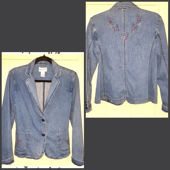 L VINTAGE PENDELTON Denim Rhinestone Jean Jacket - Picture 5 of 14